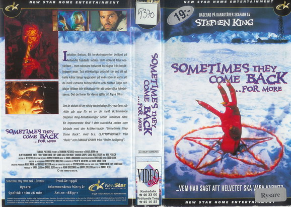 SOMETIMES THEY COME BACK ...FOR MORE-Köpfilmsomslag (Vhs-Omslag)