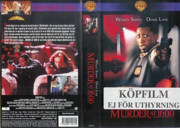 MURDER AT 1600 (VHS OMSLAG)