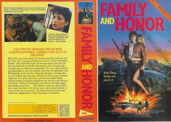 FAMILY AND HONOR (vhs-omslag)