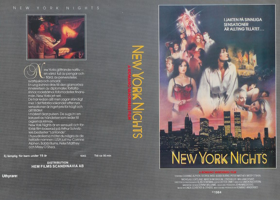 NEW YORK NIGHTS (Vhs-Omslag)