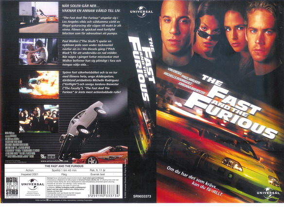 FAST AND THE FURIOUS (vhs-omslag)