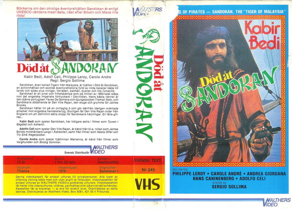 245 DÖD ÅT SANDOKAN (VHS)
