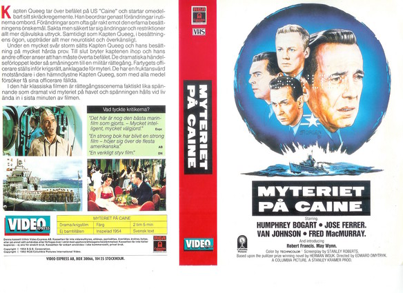 MYTERIET PÅ CAINE (vhs-omslag)