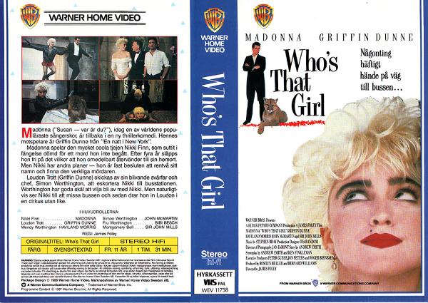 WHO\'S THAT GIRL (vhs-omslag)